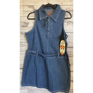 NWT Vintage Revolt Denim Dress Y2K Forever Classics  Size 13/14 Side Zipper